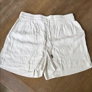 Kersh Casual Drawstring Waist White Shorts